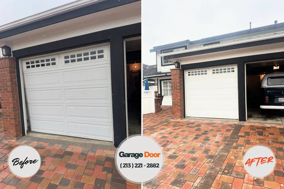 Before and after: garage door repair Canton, GA
